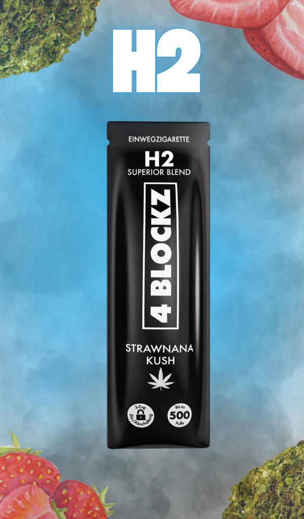 4 Blocks H2 Vape Superior Blend 95% "Strawberry Kush"