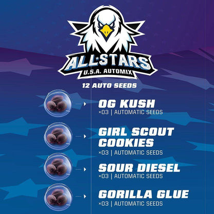 All Stars USA Autoflower Mix - 4 Hochwertige Samen - cannadelic