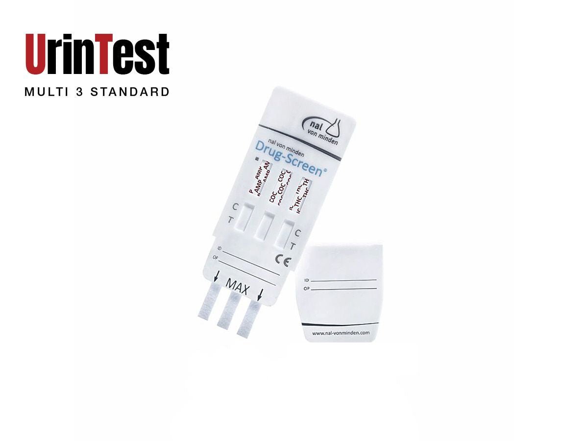 Multi - Drogentest 3 - fach – Selbsttest für Urin (THC, Kokain, Amphetamin) - cannadelic