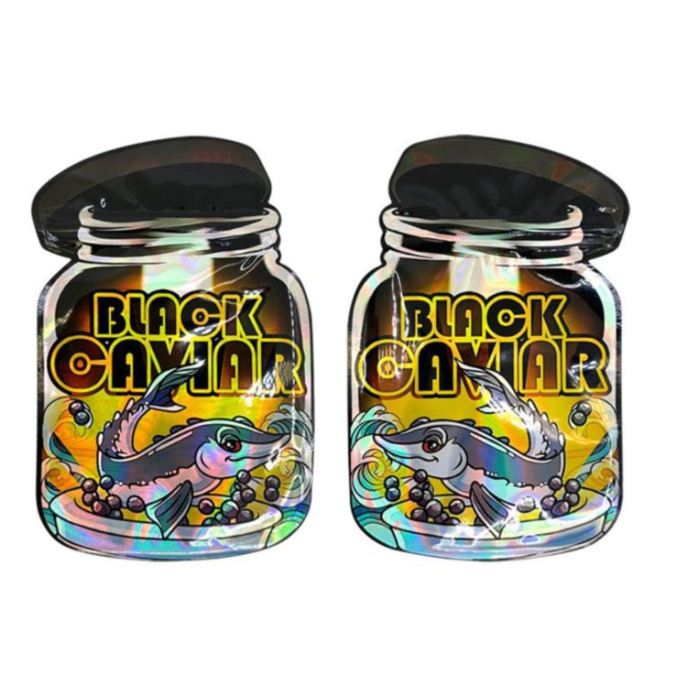 Mylar - Beutel "BLACK CAYIAR" (Cali Pack) mit Zipper, 3,5 g – VE - 10 - cannadelic