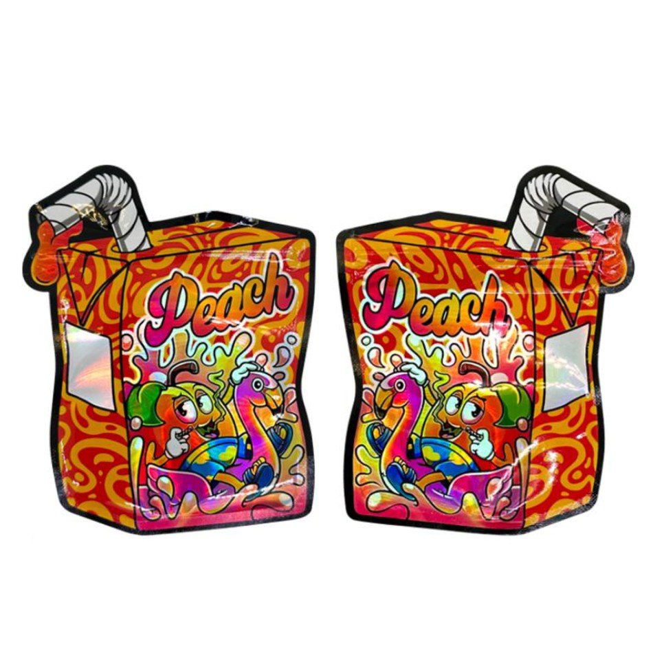 Mylar - Beutel „PEACH“ – Cali Pack mit Zipper (3,5 g) | VE 10 - cannadelic