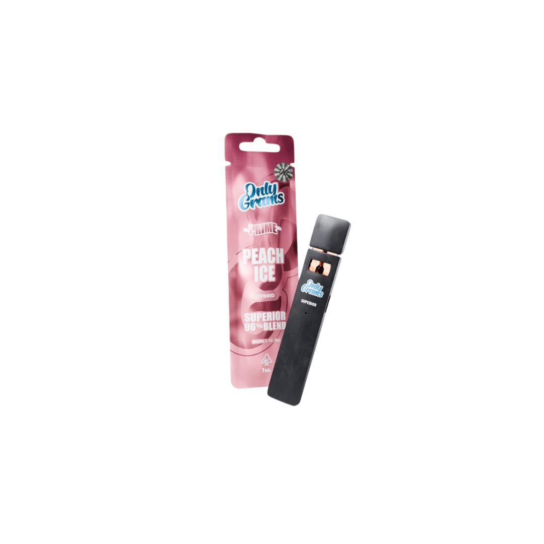 Only Grams V2 Vape "Peach Ice" 96% Superior Blend - 1ml - cannadelic